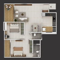 Vardhaman Skysymphony Wakad 2 BHK Floor Plan Image