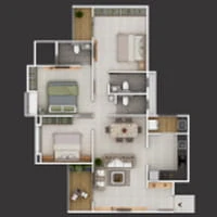 Vardhaman Skysymphony Wakad 3 BHK Floor Plan Image